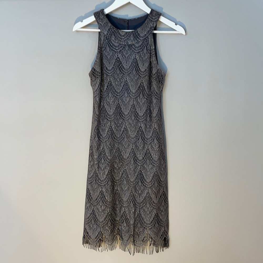 6P Stunning sleeveless silver dress